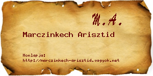 Marczinkech Arisztid névjegykártya